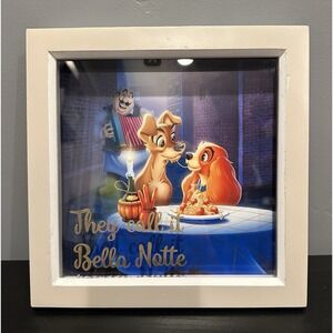 Disney Lady & the‎ Tramp They call it Bella Notte Framed Image Shadow Box 9x9
